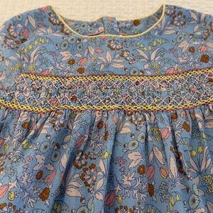 Mini Boden Blue Floral Smocked Dress